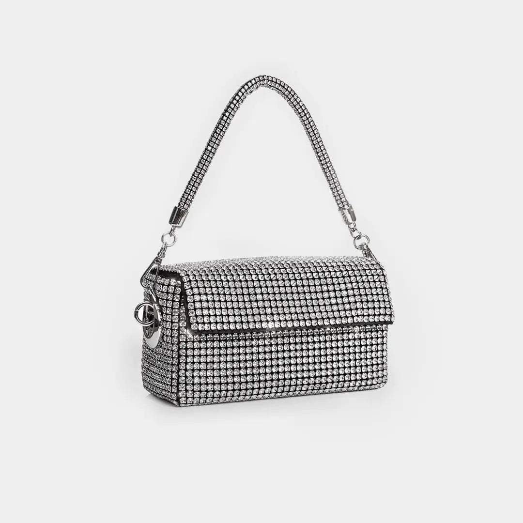 Silver Rhinestone Crystals Handbag - Rio | Giarité Official Store