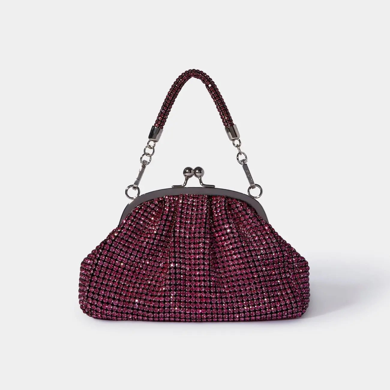【関税・送料込】GIARITE LIMA がま口 ハンドバッグ Lima Black – Slouchy Black Evening Bag with Rhinestone