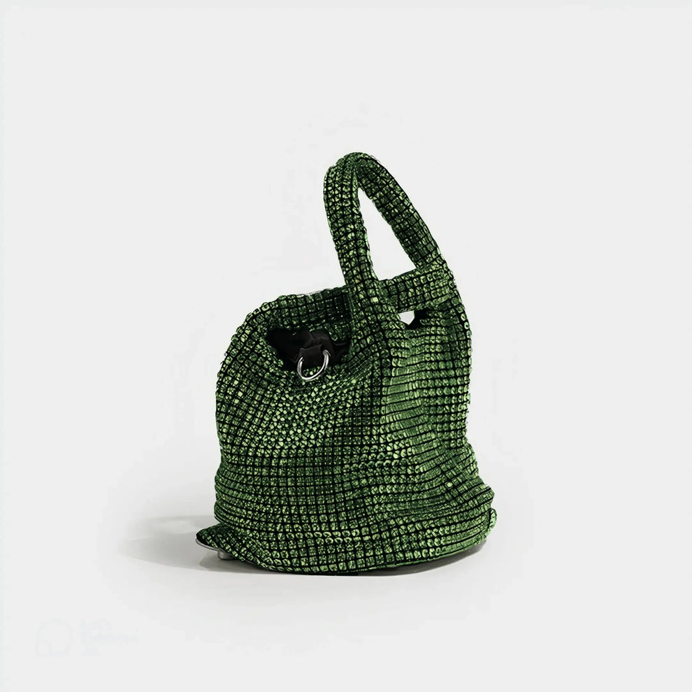 Green Sparkle Rhinestone Crystals Bucket Bag - Brilly | Giarité
