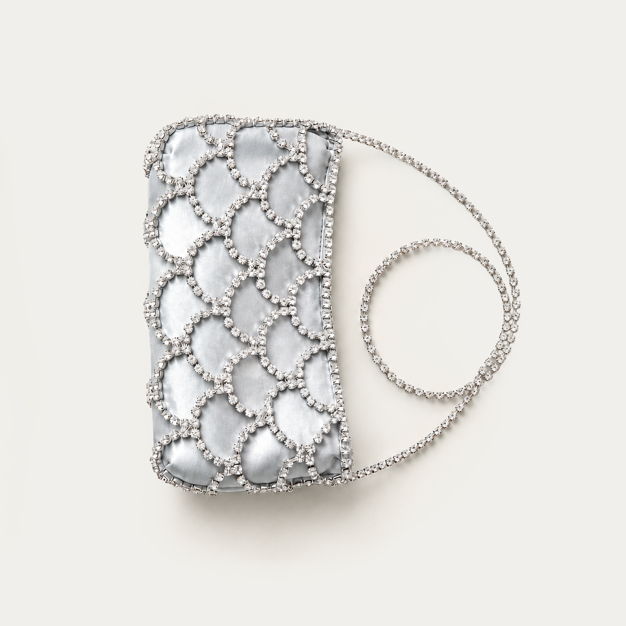 Giarité Wren see-through crystal lace evening bag with open net