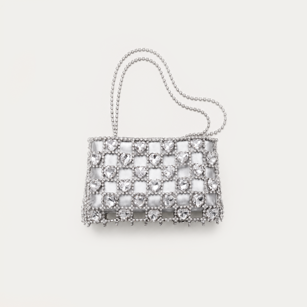 Giarité Ajour heart-cut crystal cage bag with open crystal lattice