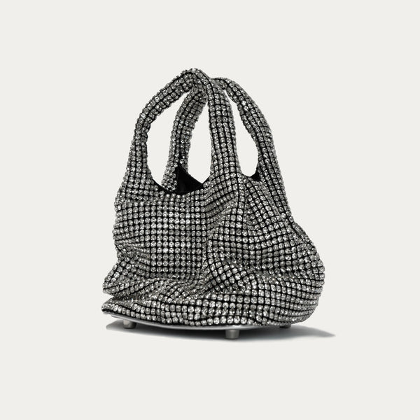Brilly Silver - Crystal Bucket Bag | Giarité